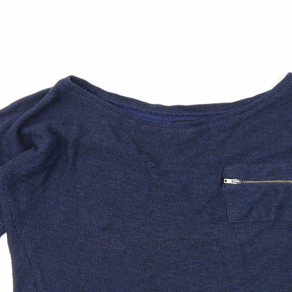 Close-up detail of Only women’s blue jumper, size S