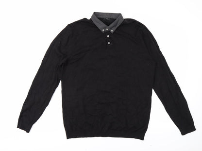 NEXT Womens Black   Henley Jumper Size XL