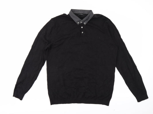 NEXT Womens Black   Henley Jumper Size XL