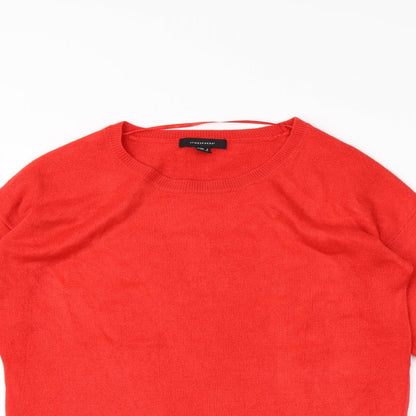 Close-up detail of Atmosphere women’s red jumper, size UK 8