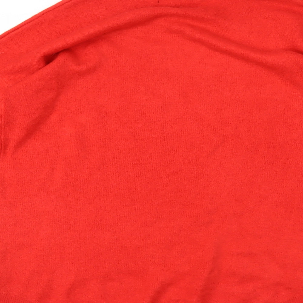 Brand and care label for Atmosphere women’s red jumper, size UK 8