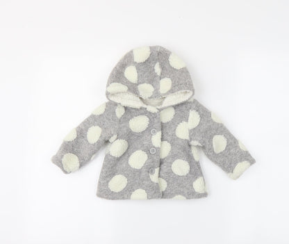 M&Co Baby Grey Polka Dot  Jacket  Size 9-12 Months