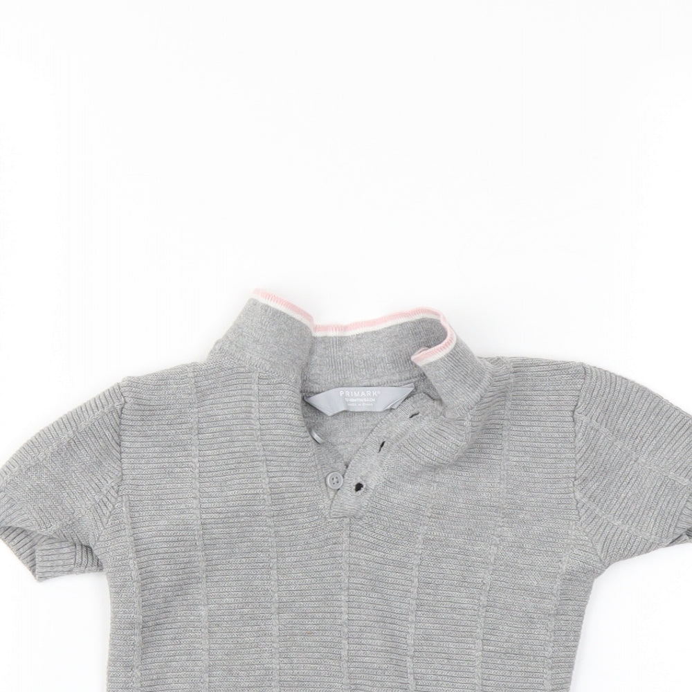 primarl Girls Grey   Pullover Polo Size 12-18 Months