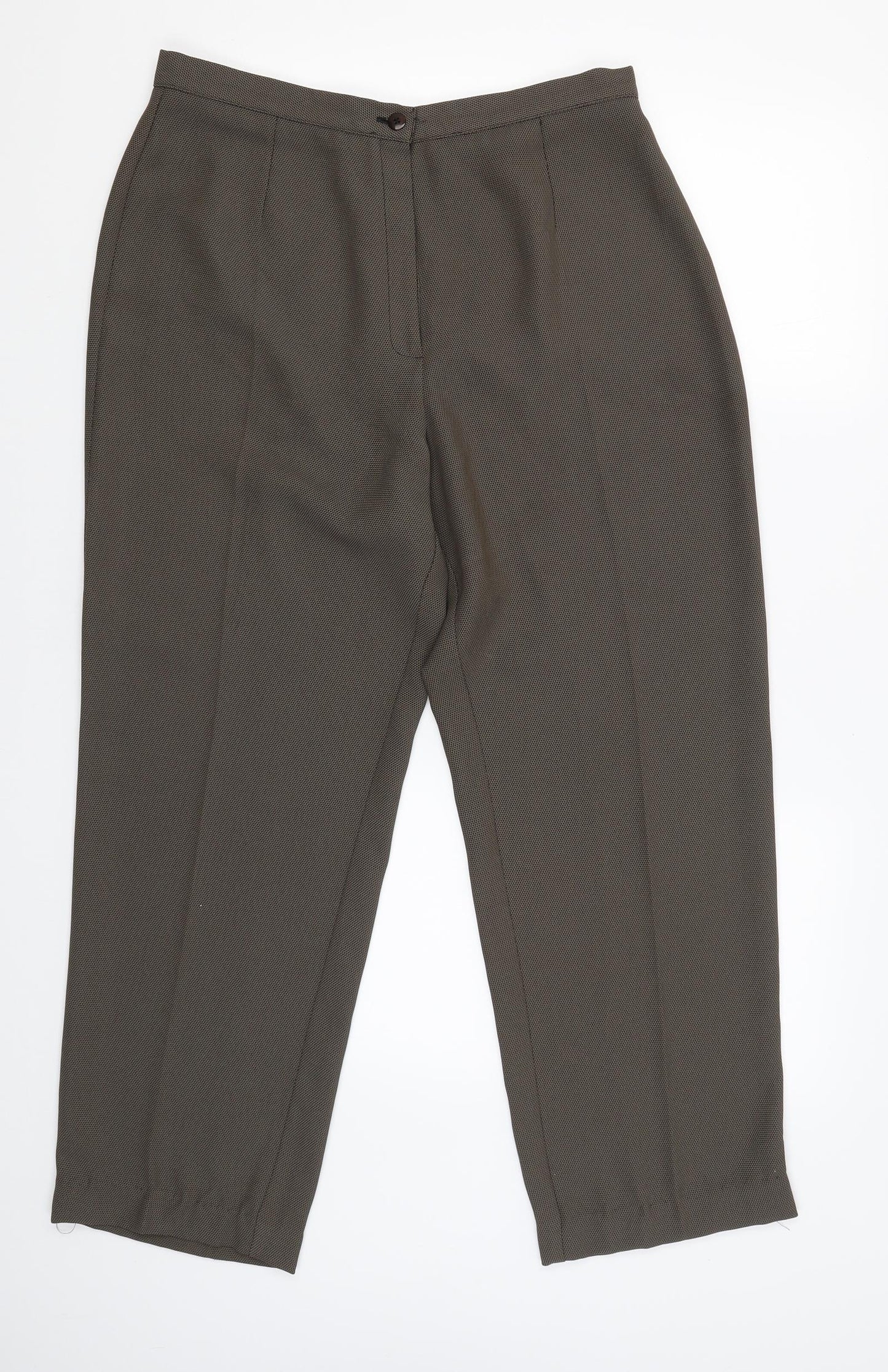 Womens UK Size 16 BHS Regular Fit Capri Brown Trousers