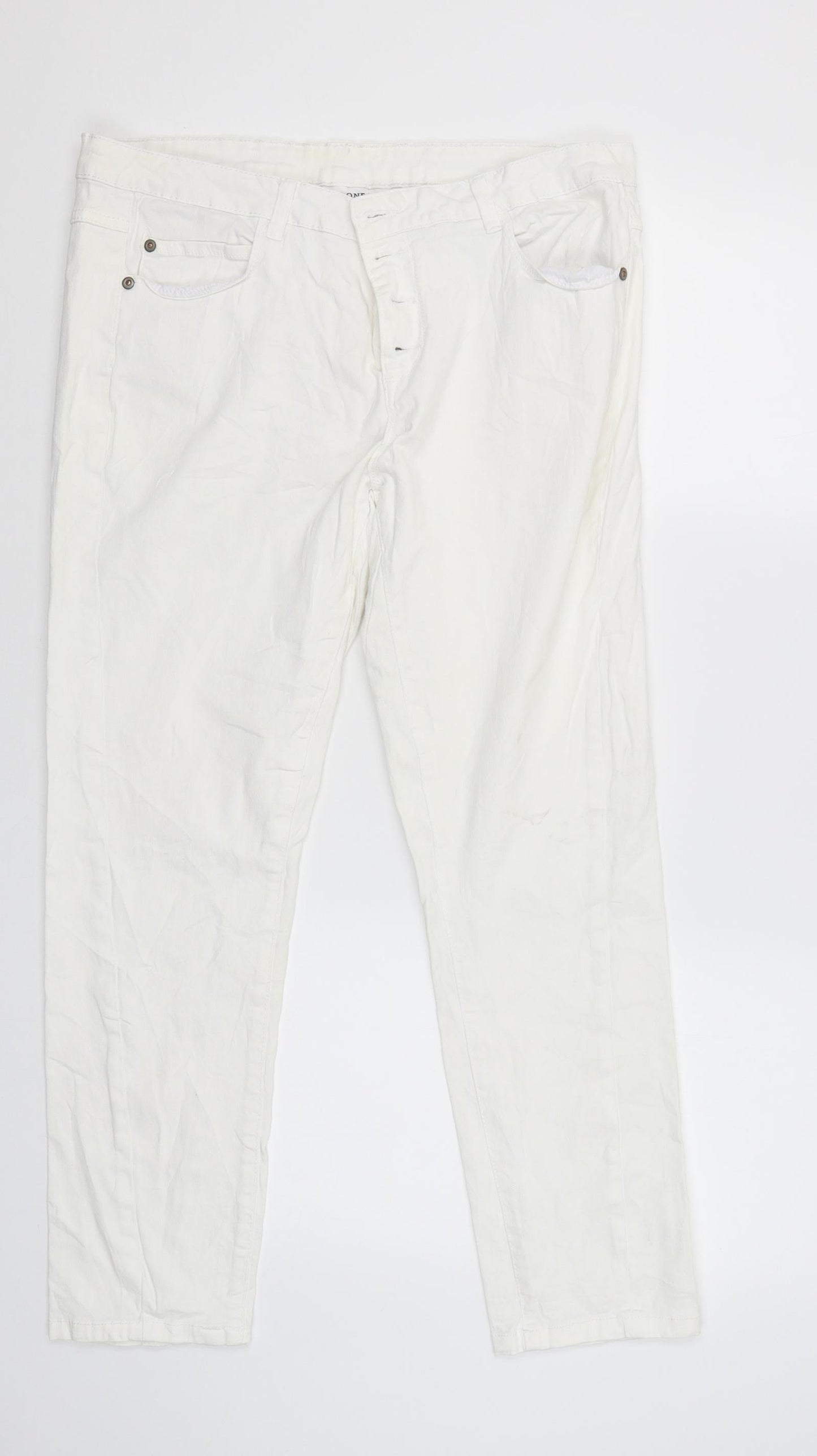 trend one Womens White   Cargo Trousers Size 42 L26 in