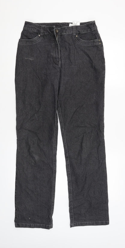Womens UK Size 12 canda Regular Fit Straight Grey Jeans