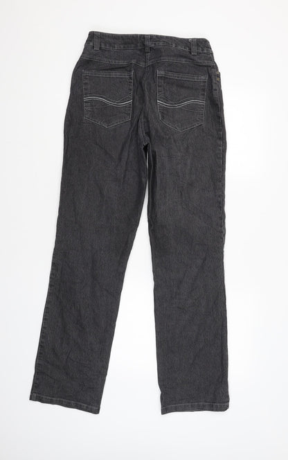 Womens UK Size 12 canda Regular Fit Straight Grey Jeans
