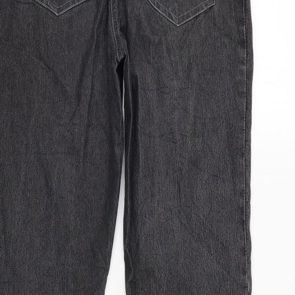 Womens UK Size 12 canda Regular Fit Straight Grey Jeans