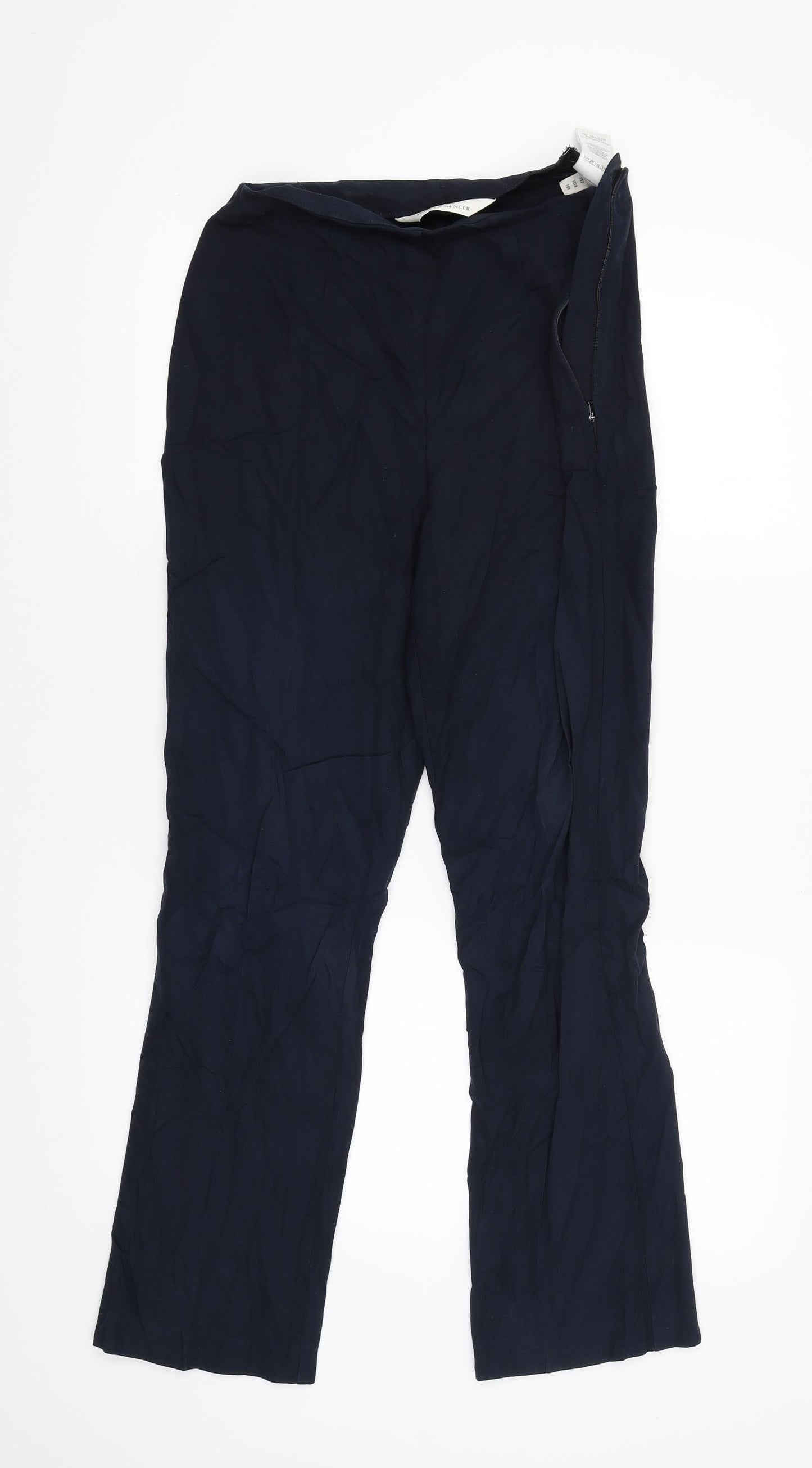 Womens UK Size 10 Marks and Spencer Regular Fit  Blue Trousers