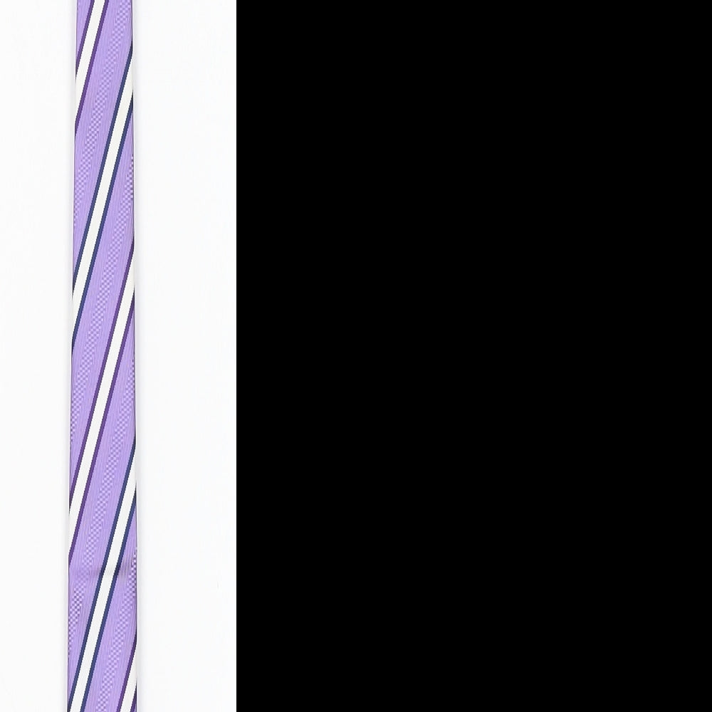 Mens George Purple Striped  Pointed Tie
