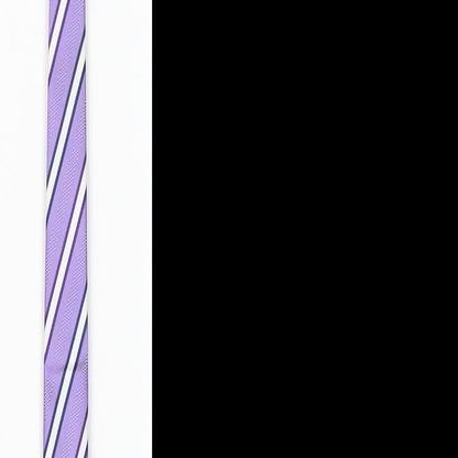 Mens George Purple Striped  Pointed Tie