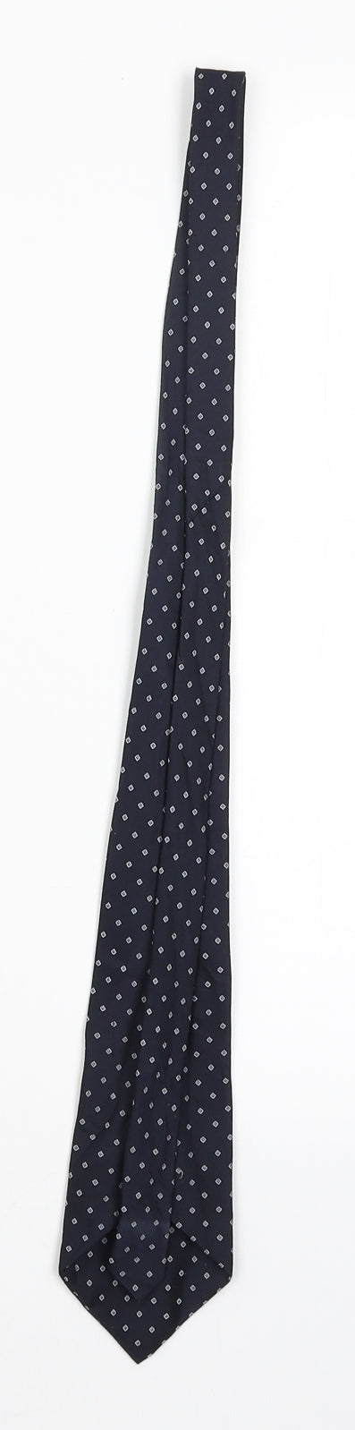 Preworn Mens Blue Geometric  Pointed Tie One Size