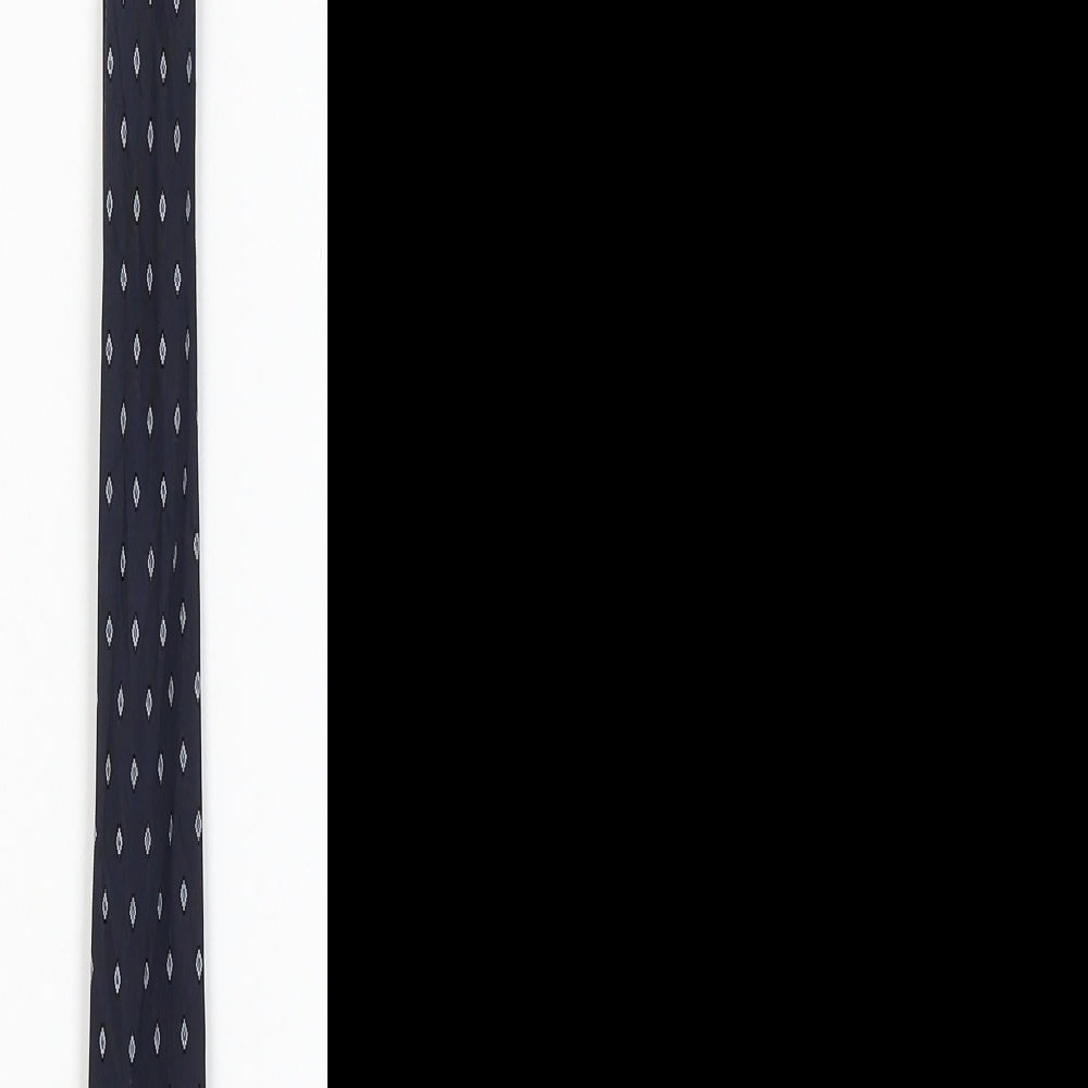 Preworn Mens Blue Geometric  Pointed Tie One Size