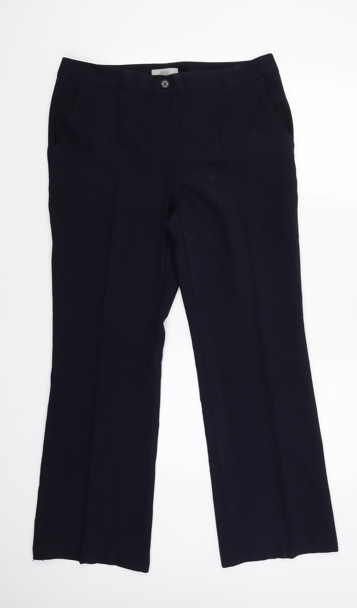 Womens UK Size 14 Marks and Spencer Regular Fit  Blue Trousers