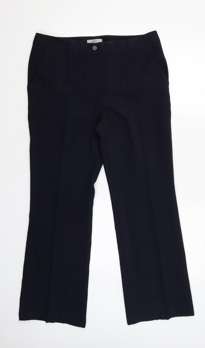 Womens UK Size 14 Marks and Spencer Regular Fit  Blue Trousers