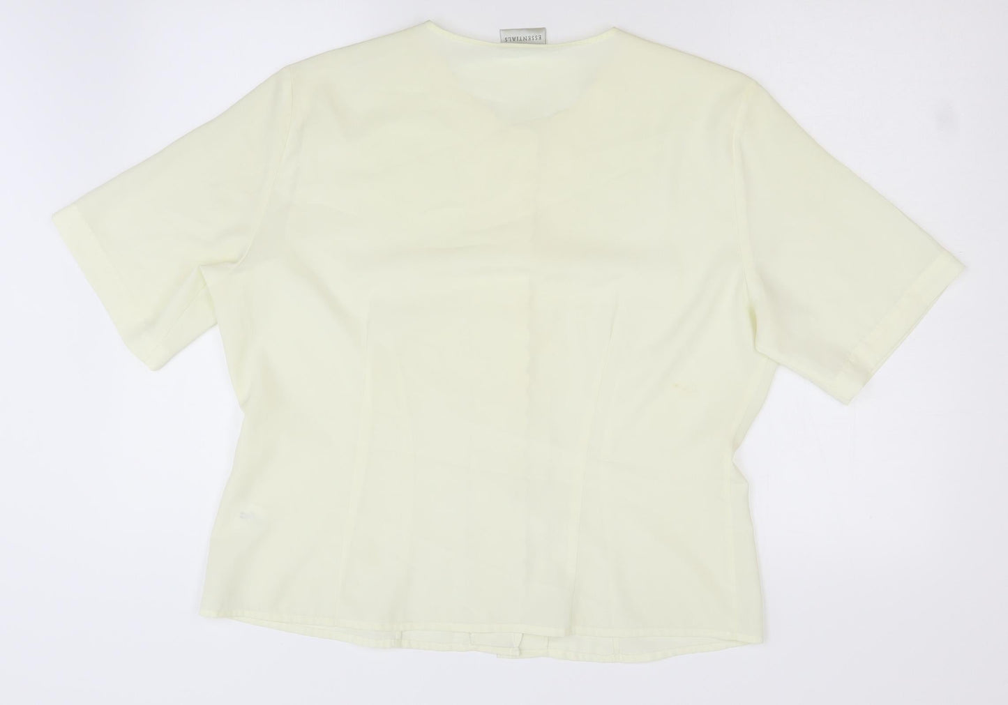 Womens UK Size 18 Essentials Ivory Basic Button-Up