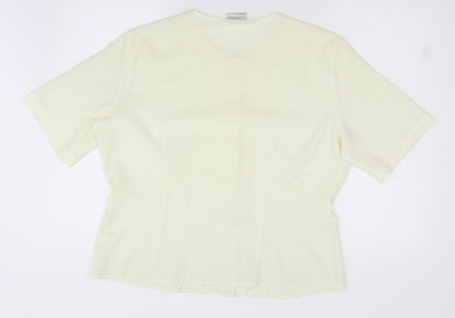 Womens UK Size 18 Essentials Ivory Basic Button-Up