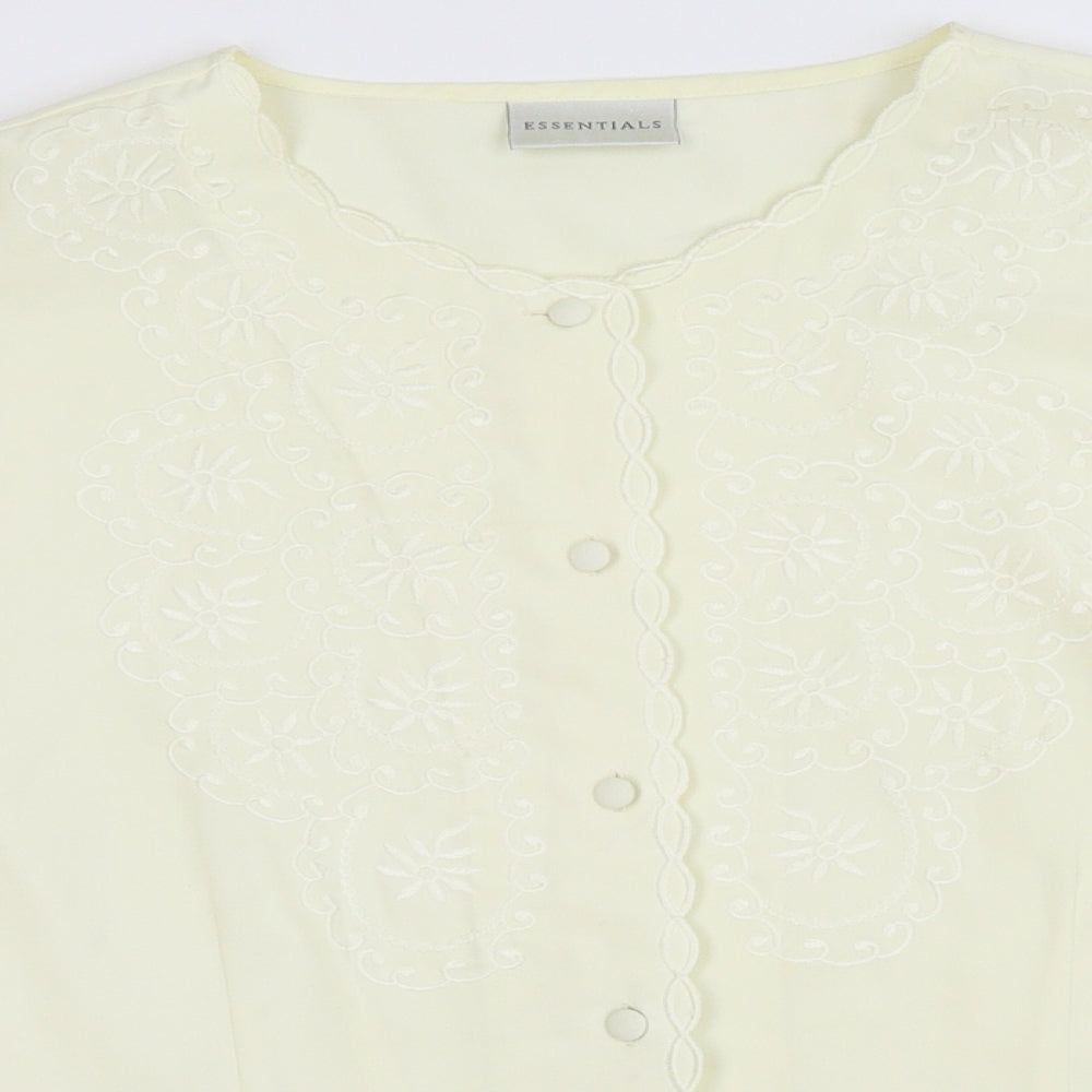 Womens UK Size 18 Essentials Ivory Basic Button-Up