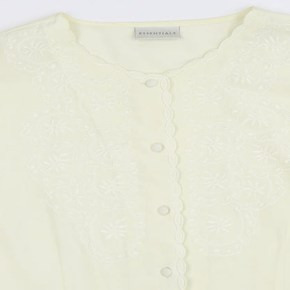 Womens UK Size 18 Essentials Ivory Basic Button-Up