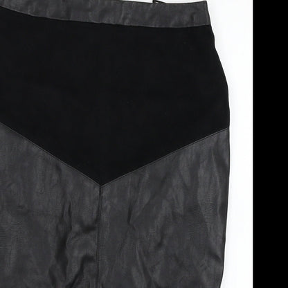 Papaya Womens Black   Straight & Pencil Skirt Size 8  - leather look