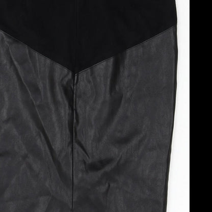 Papaya Womens Black   Straight & Pencil Skirt Size 8  - leather look
