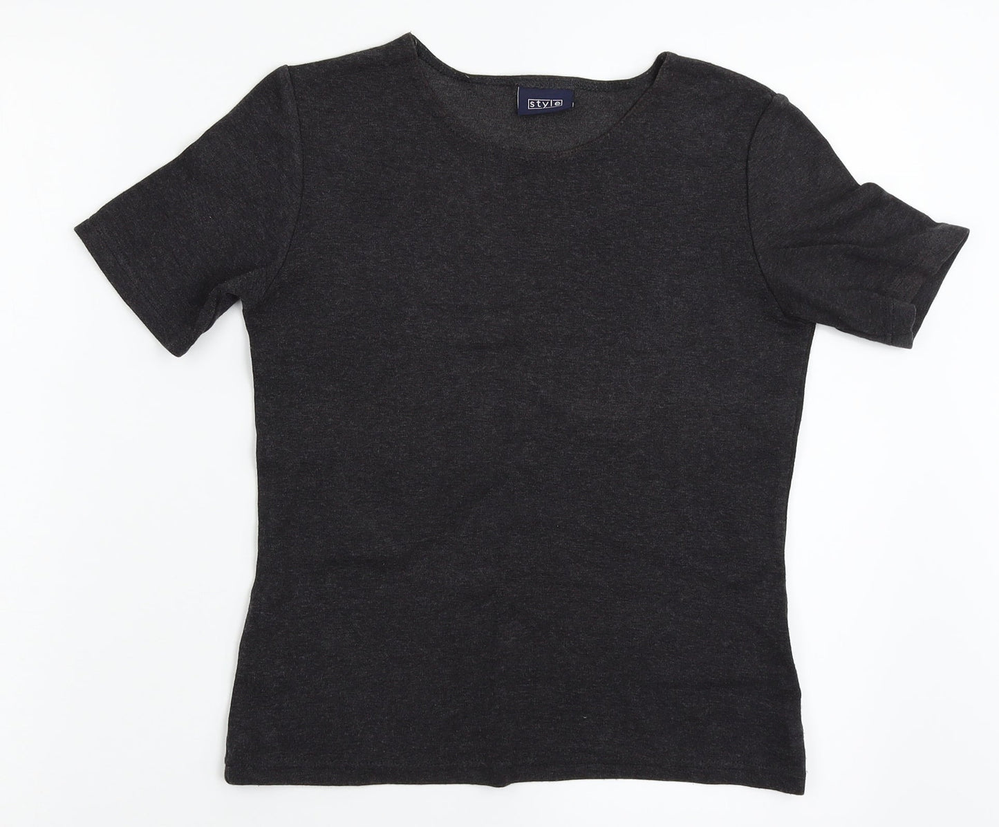 Womens UK Size 10 Style Grey Basic T-Shirt