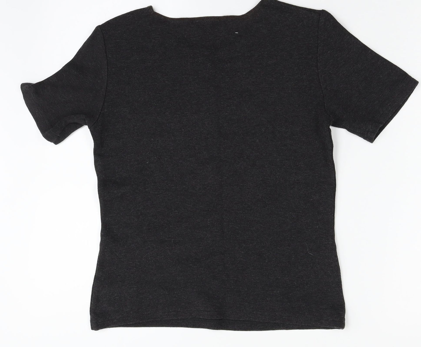 Womens UK Size 10 Style Grey Basic T-Shirt