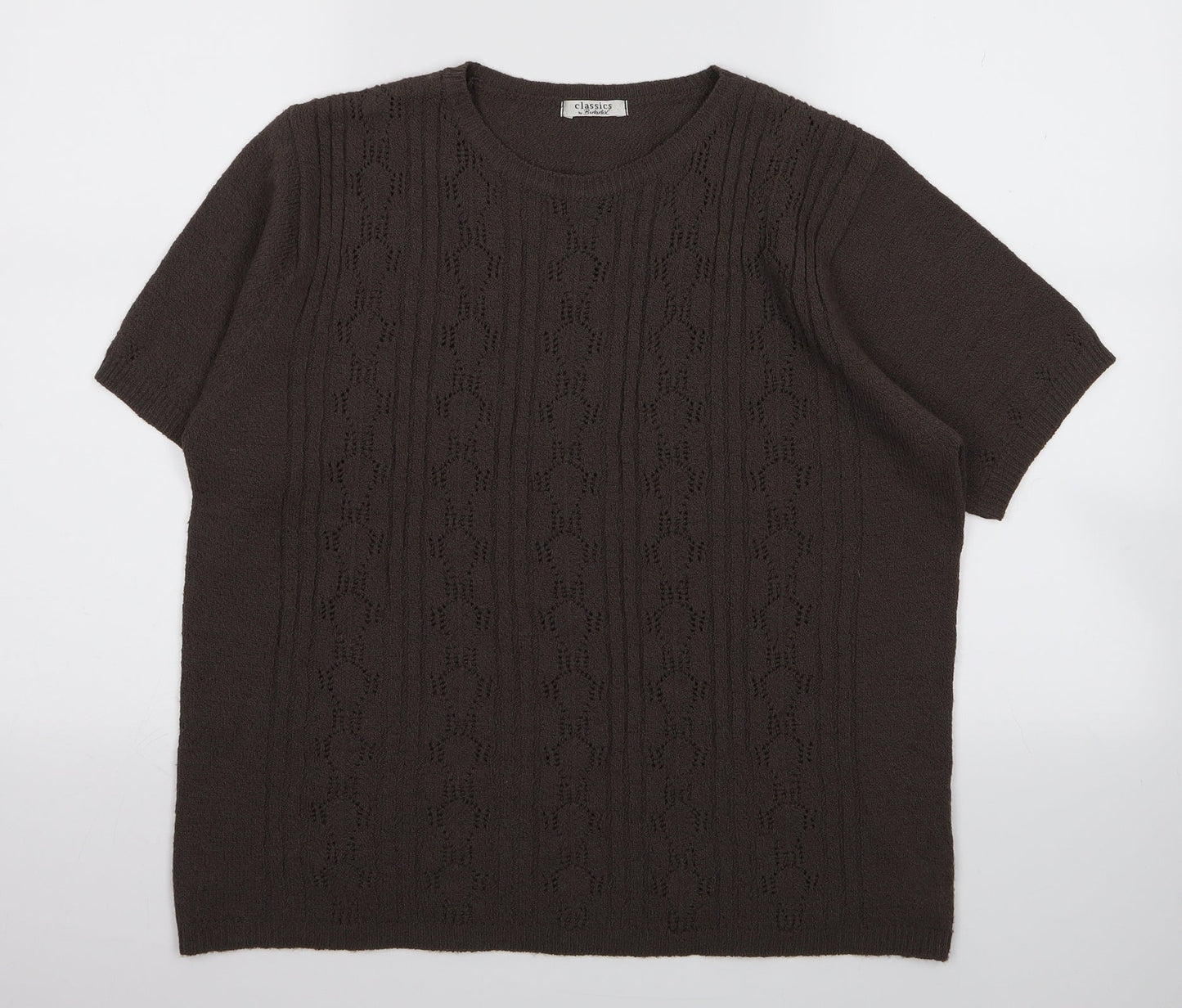 Womens UK Size M berketex Brown Basic T-Shirt