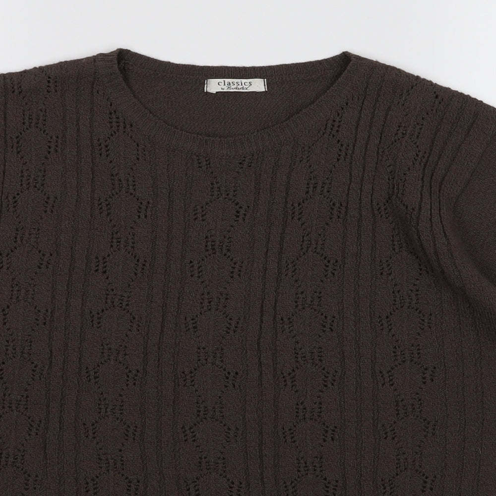 Womens UK Size M berketex Brown Basic T-Shirt