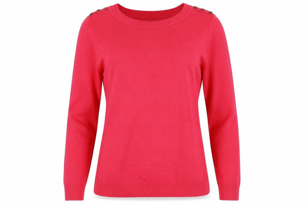 Front view of Atmosphere women’s pink jumper, size UK 8