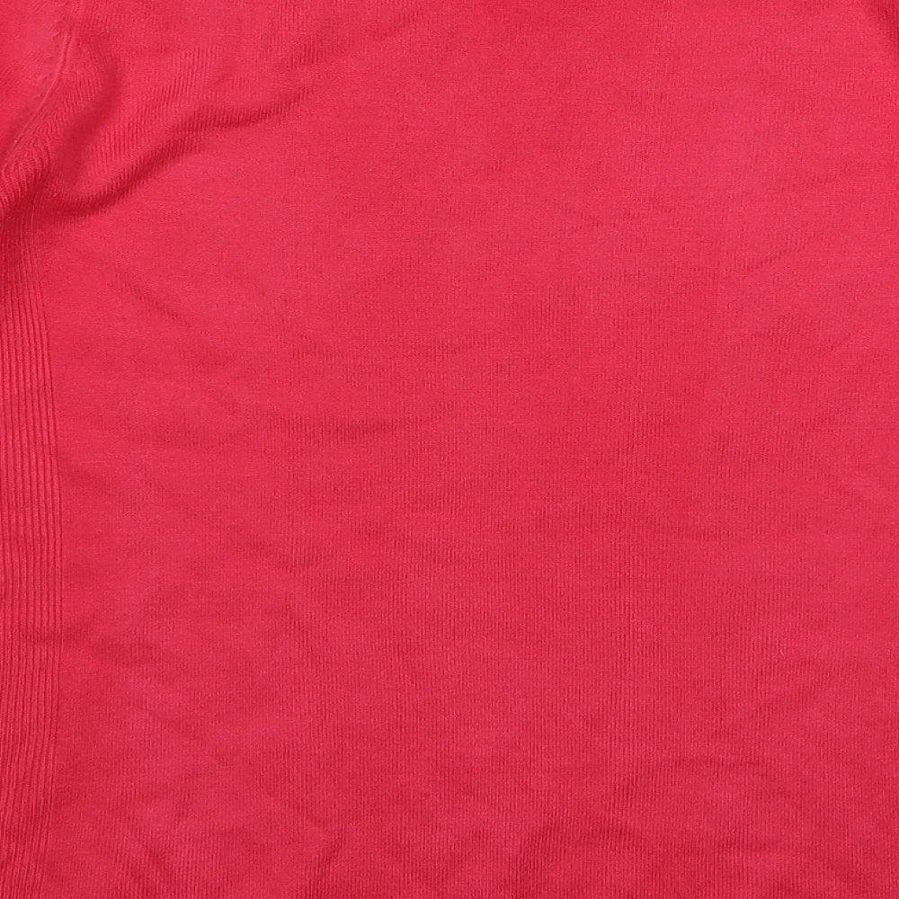 Brand and care label for Atmosphere women’s pink jumper, size UK 8