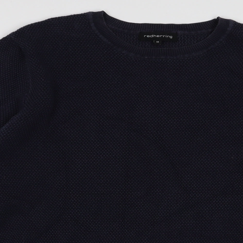 Close-up detail of Red Herring women’s blue jumper, size L