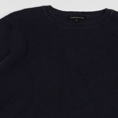 Close-up detail of Red Herring women’s blue jumper, size L