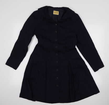 Womens UK Size M Preworn Blue Overcoat