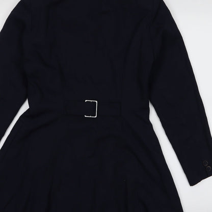 Womens UK Size M Preworn Blue Overcoat