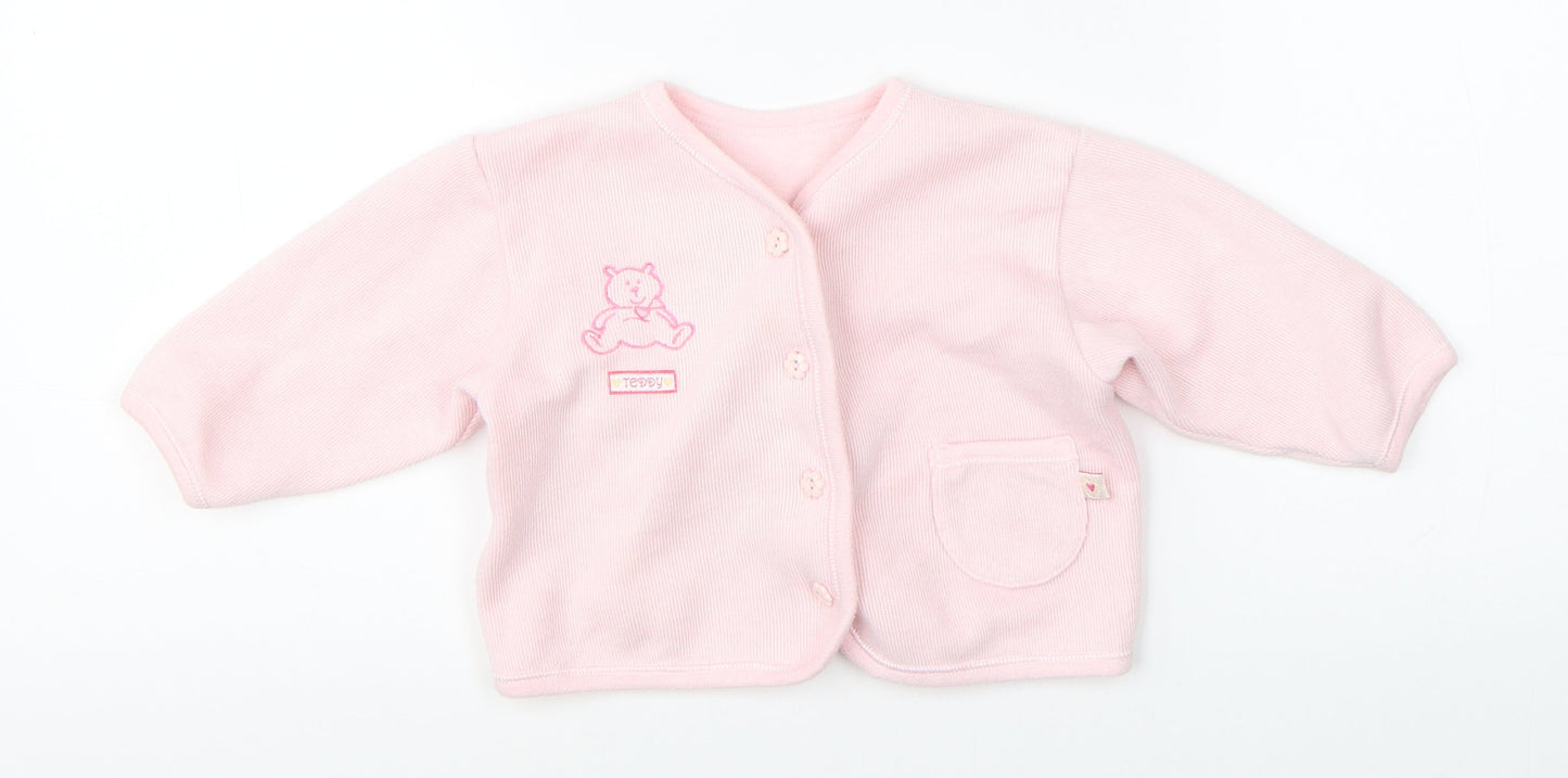 Preworn Girls Pink   Pullover Jumper Size 3-6 Months