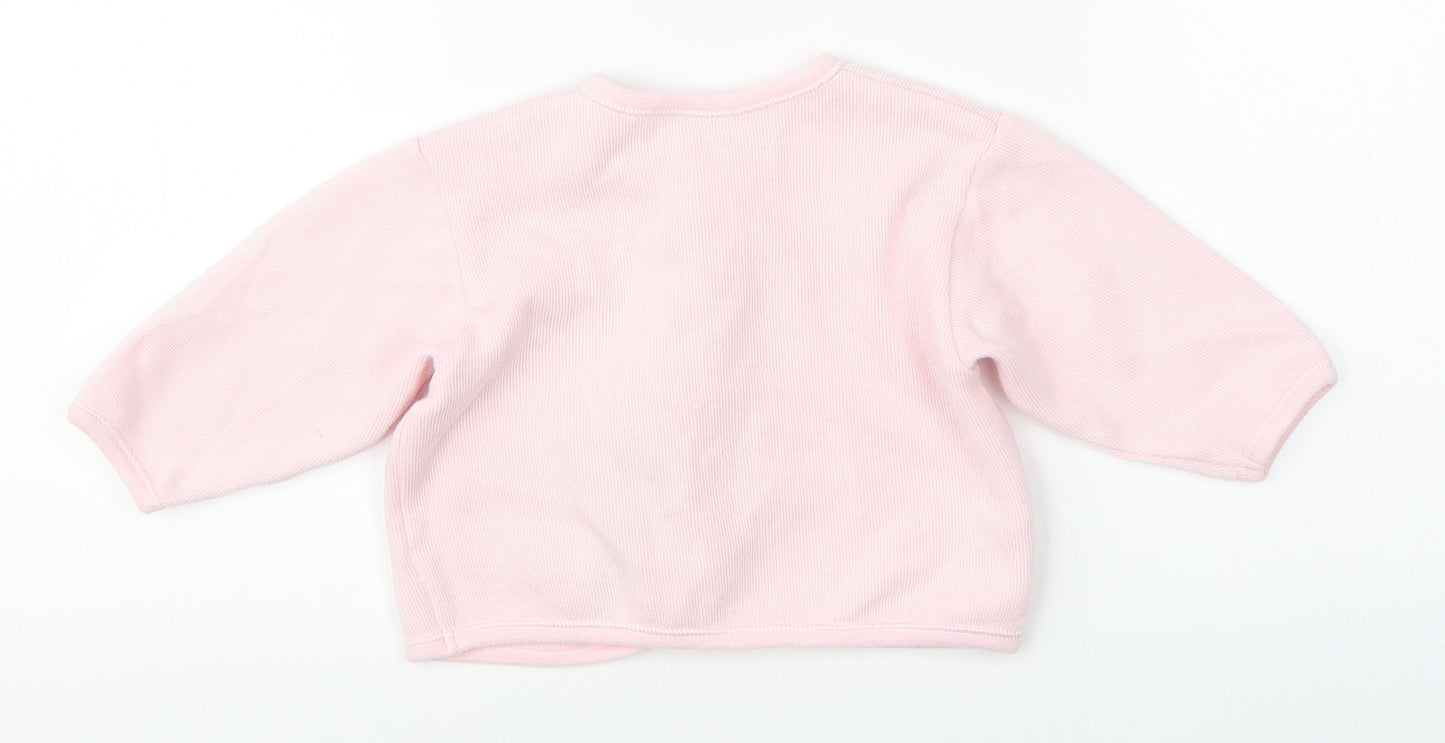 Preworn Girls Pink   Pullover Jumper Size 3-6 Months