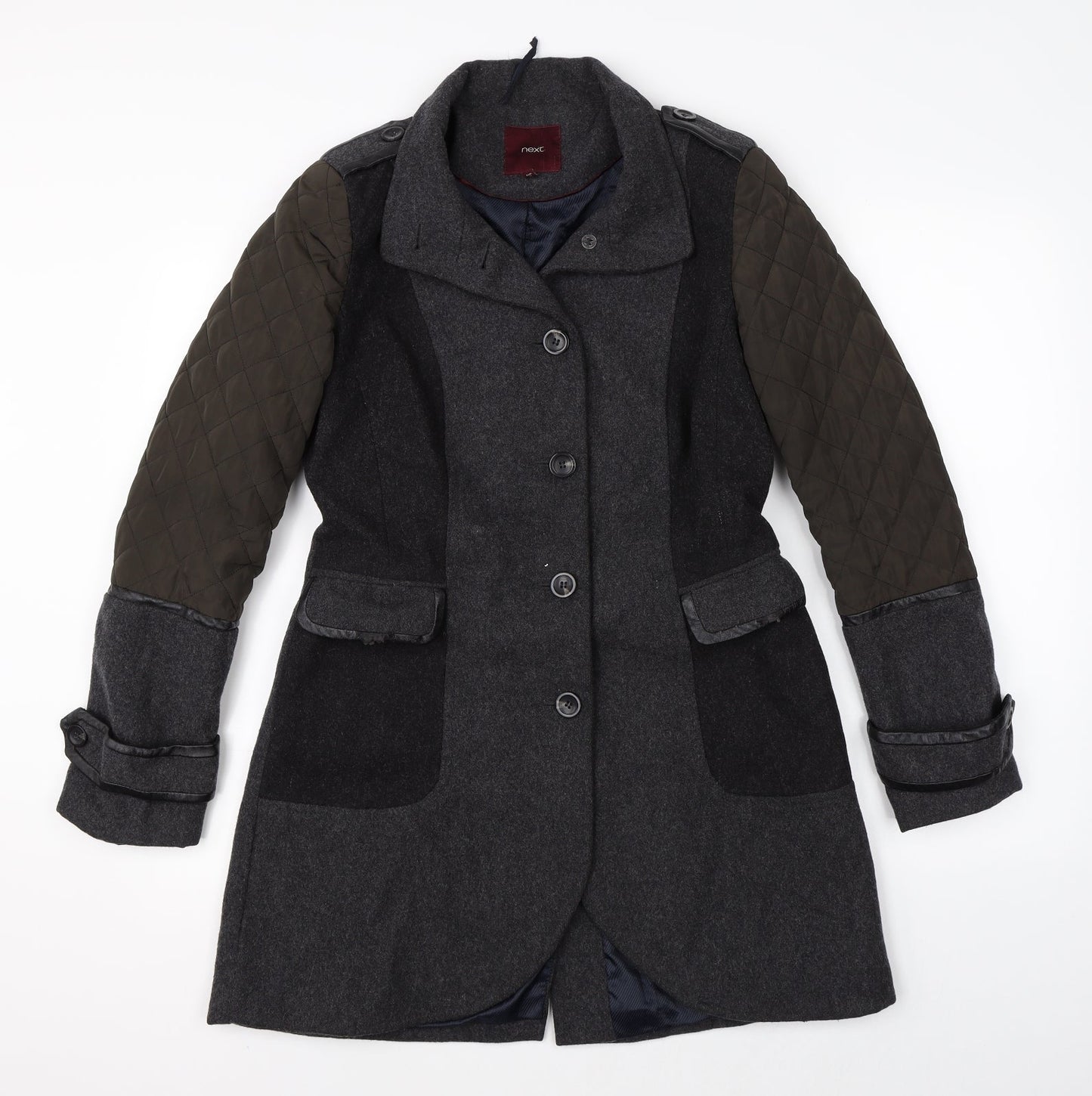 Womens UK Size 10 New Look Grey Overcoat