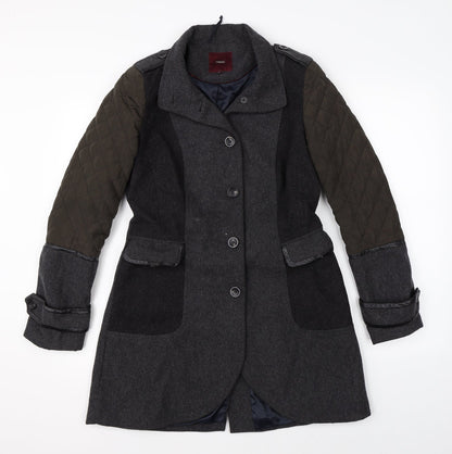 Womens UK Size 10 New Look Grey Overcoat