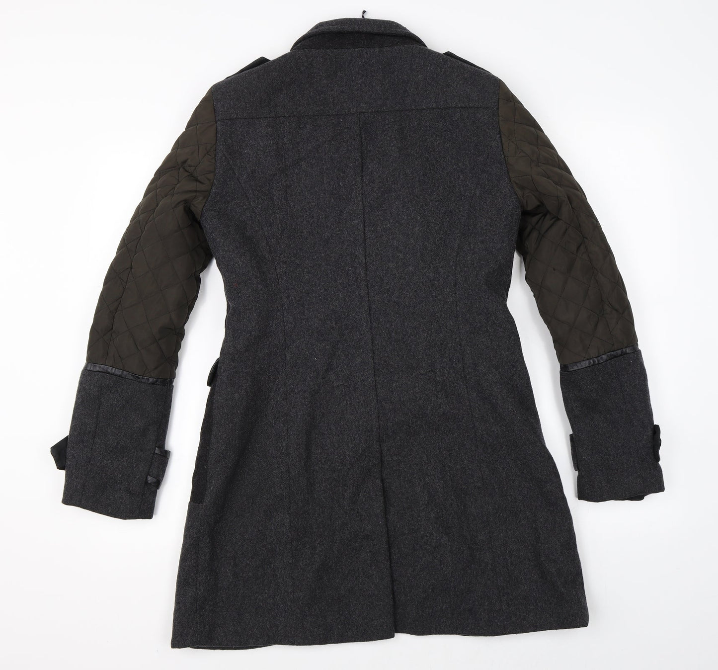 Womens UK Size 10 New Look Grey Overcoat