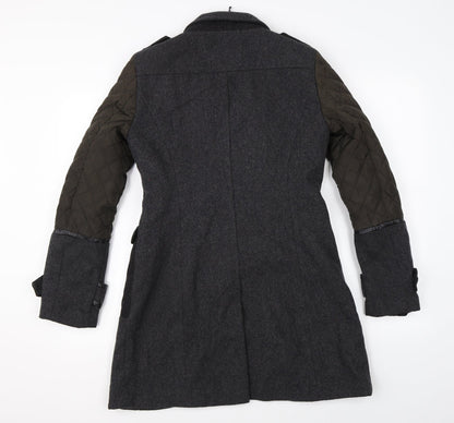 Womens UK Size 10 New Look Grey Overcoat