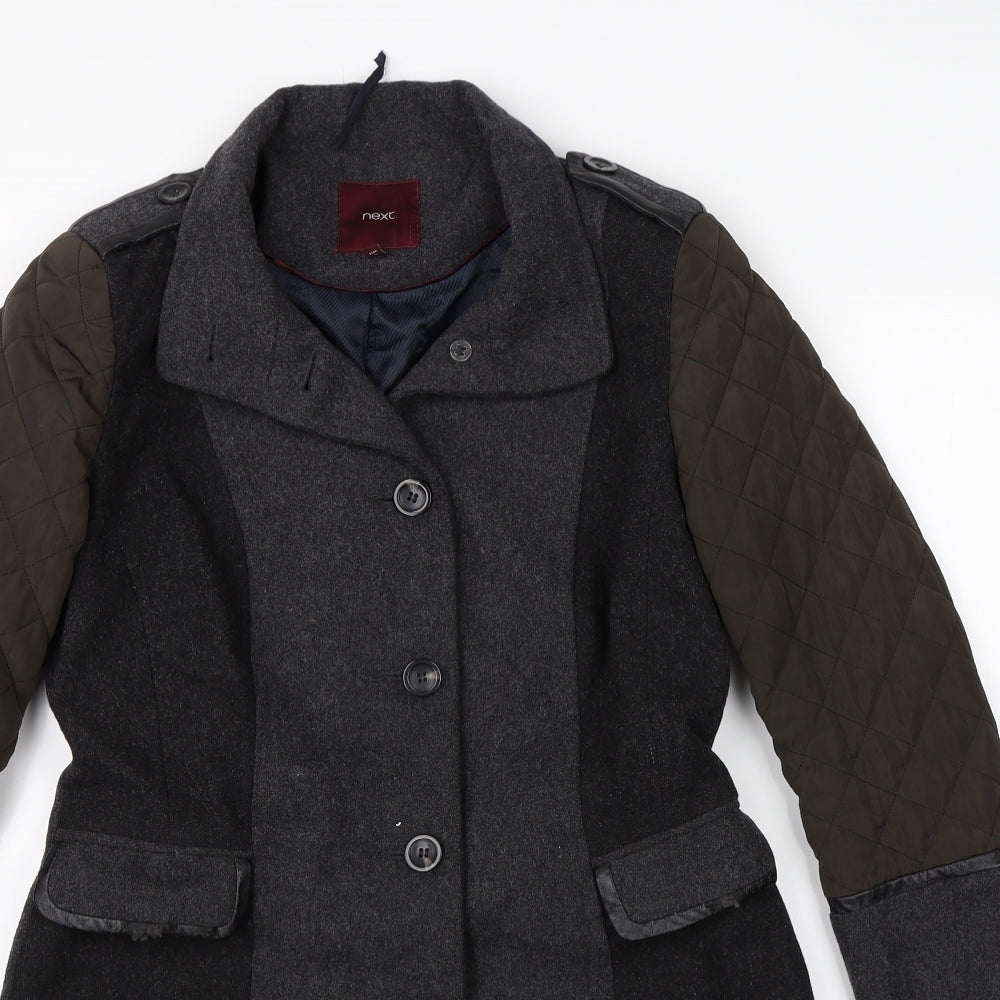 Womens UK Size 10 New Look Grey Overcoat