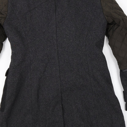 Womens UK Size 10 New Look Grey Overcoat