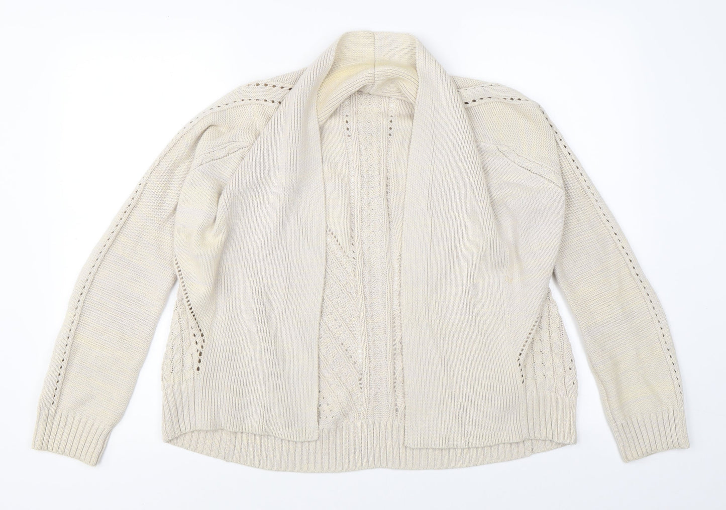 Marks & Spencer Womens Beige  Knit Cardigan Jumper Size 8