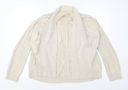 Marks & Spencer Womens Beige  Knit Cardigan Jumper Size 8