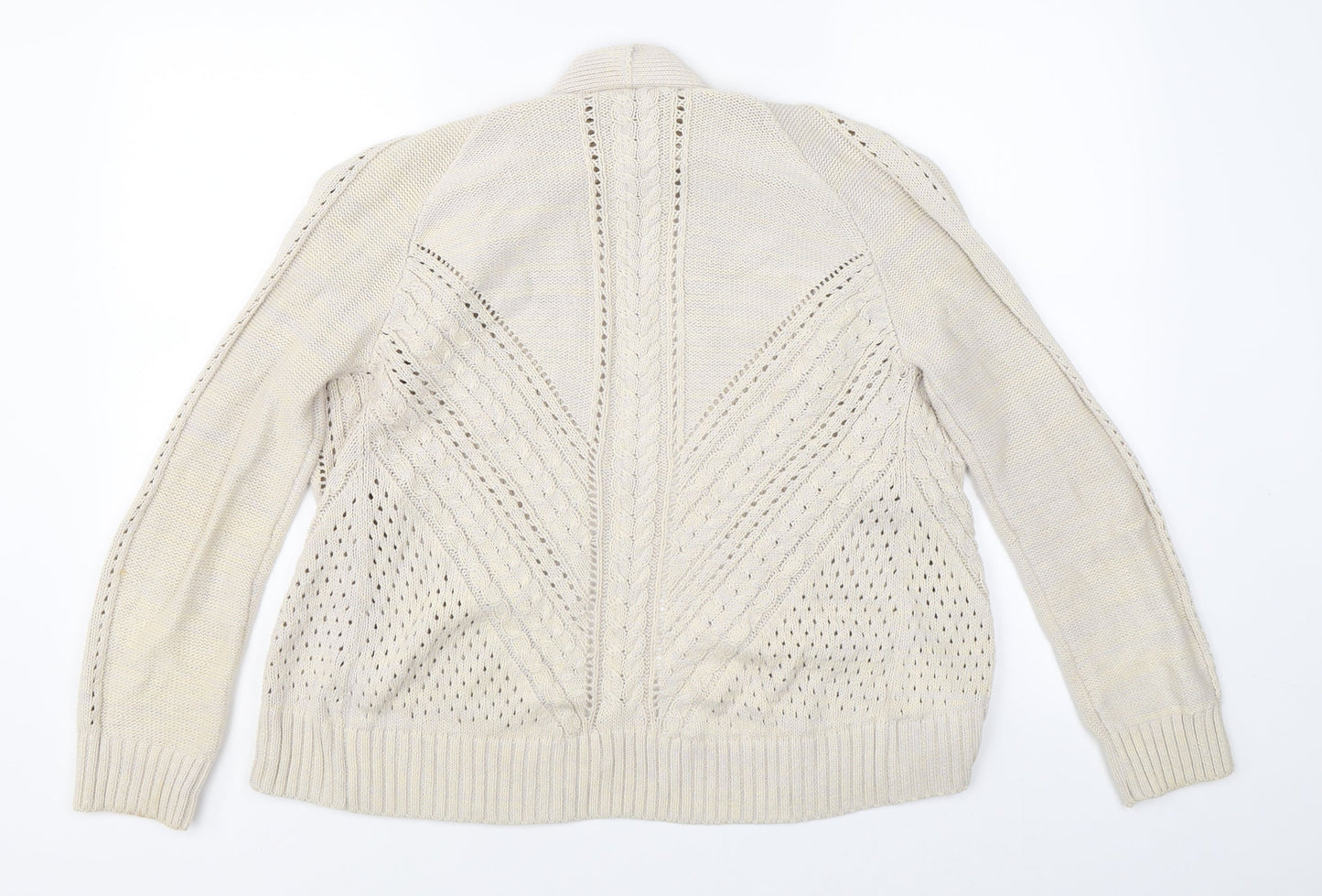 Marks & Spencer Womens Beige  Knit Cardigan Jumper Size 8