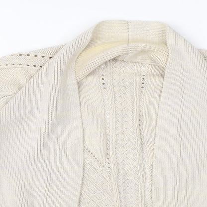 Marks & Spencer Womens Beige  Knit Cardigan Jumper Size 8