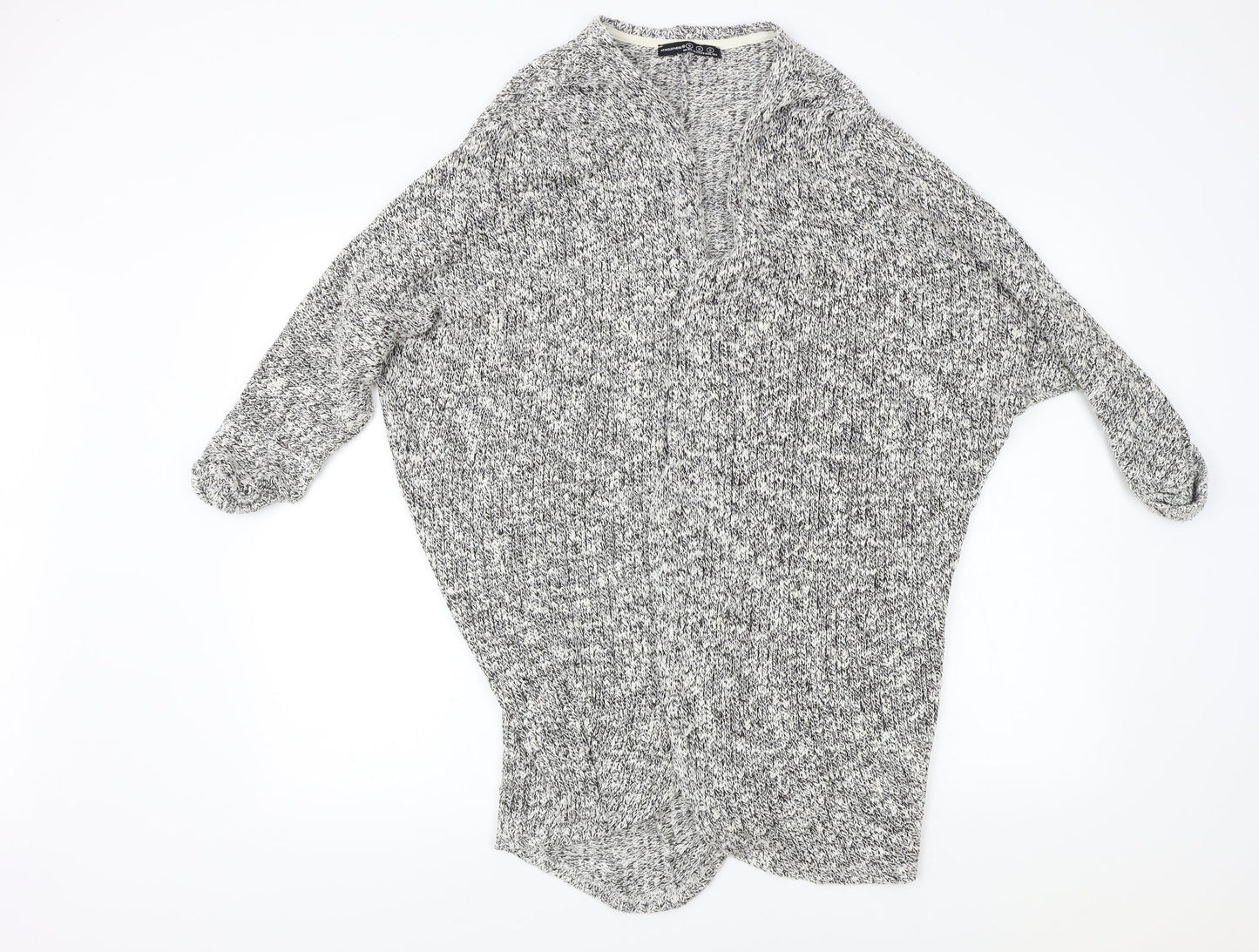Atmosphere Womens Grey Herringbone  Cardigan Jumper Size S