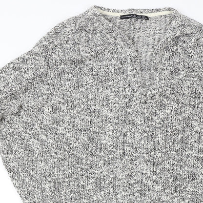 Atmosphere Womens Grey Herringbone  Cardigan Jumper Size S