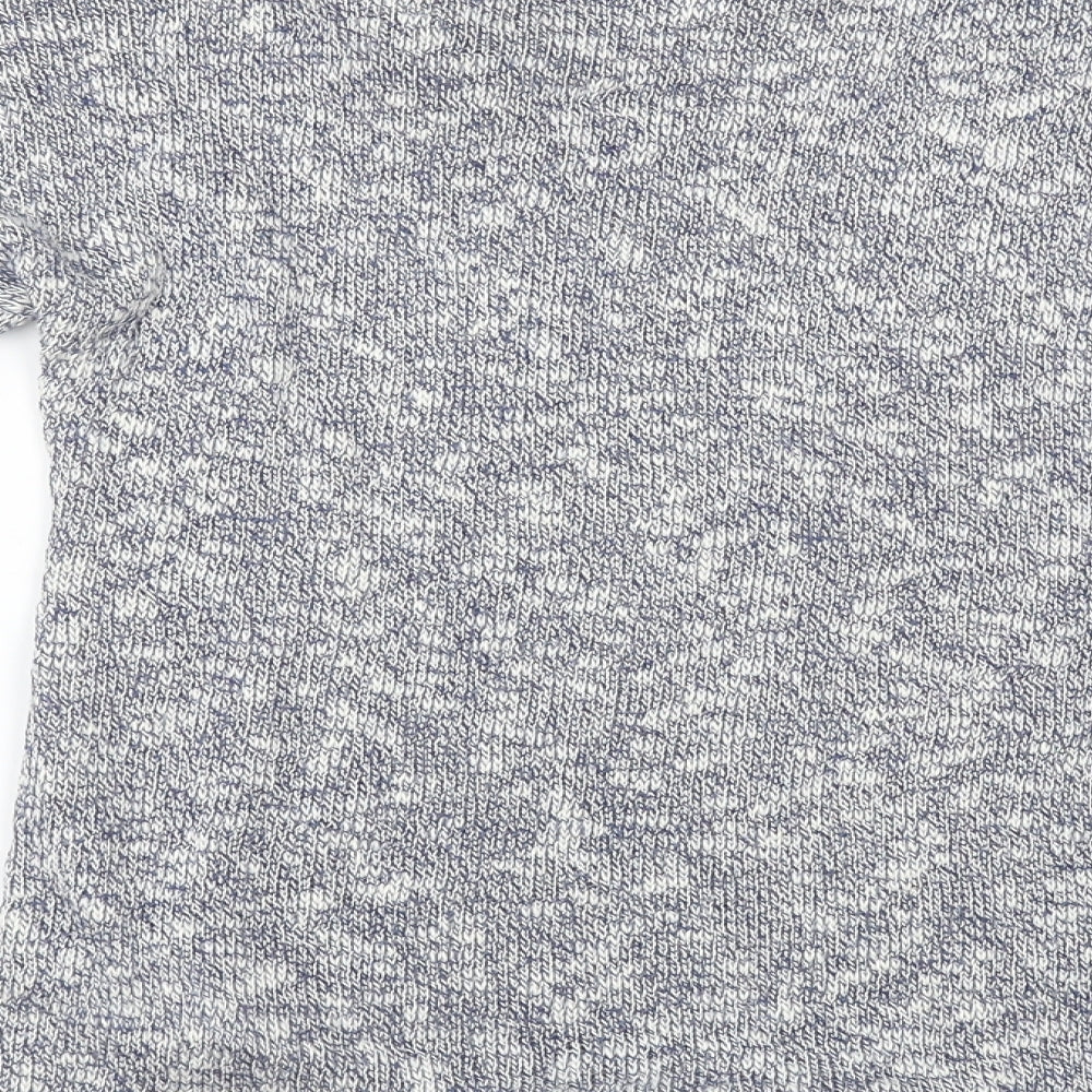Brand and care label for Xside women’s blue geometric jumper, size L